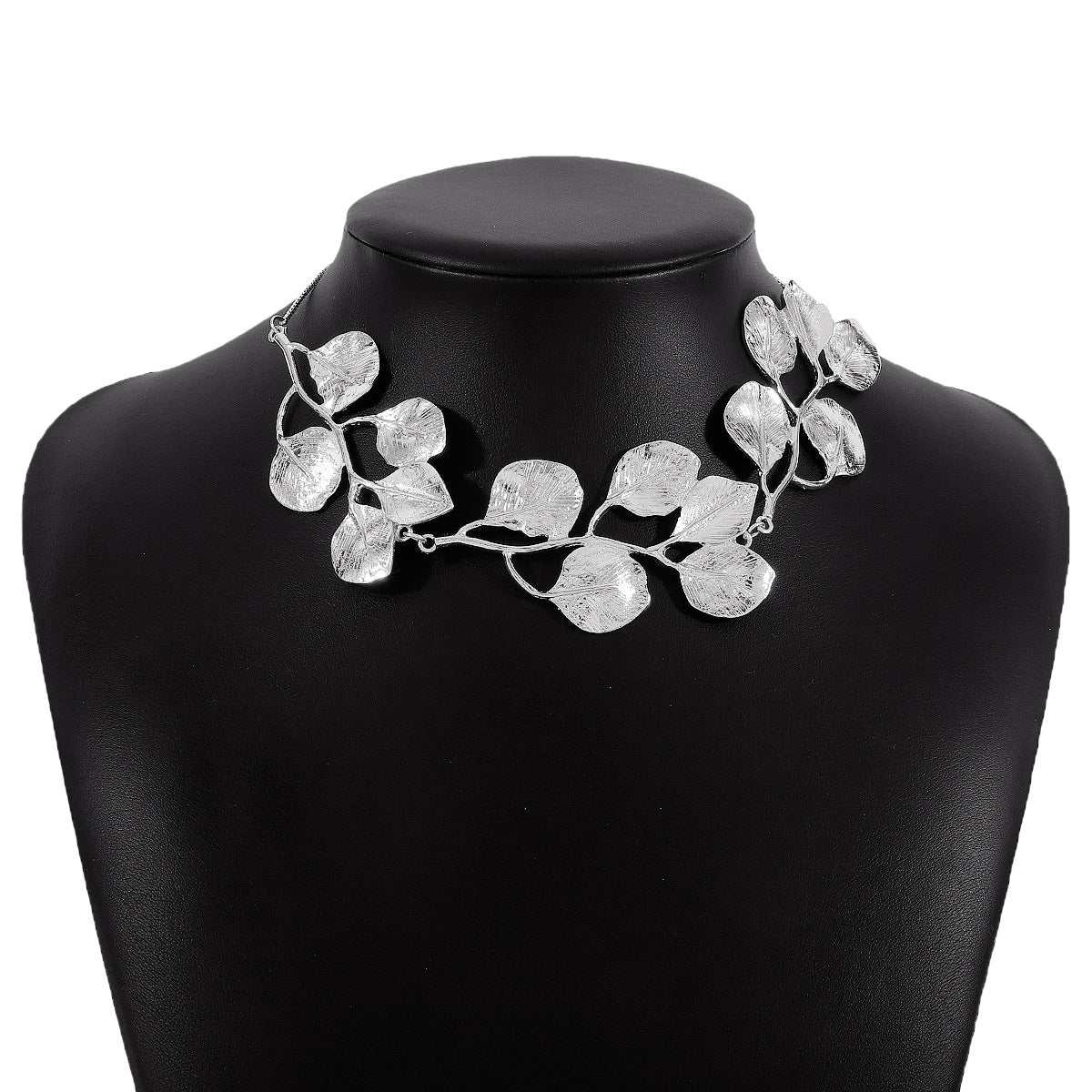 Earring Necklace Luxury Metal Leaf Earrings Choker For Women Personality Jewelry Gift