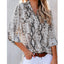 Leopard Print Three-Quarter Sleeve Shirt Women