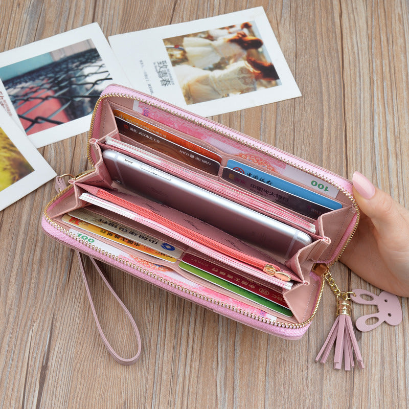 Stitching Clutch Bag Large Capacity New Student Wallet Mobile Phone Bag