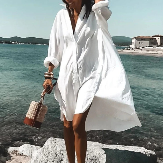 Fashionable Temperament Burst Shirt Dress Main Image