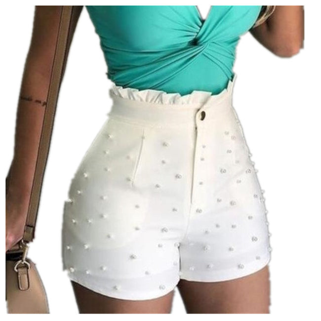 Women's Shorts Cannon Beads Solid Color Sexy Shorts Women Main Image