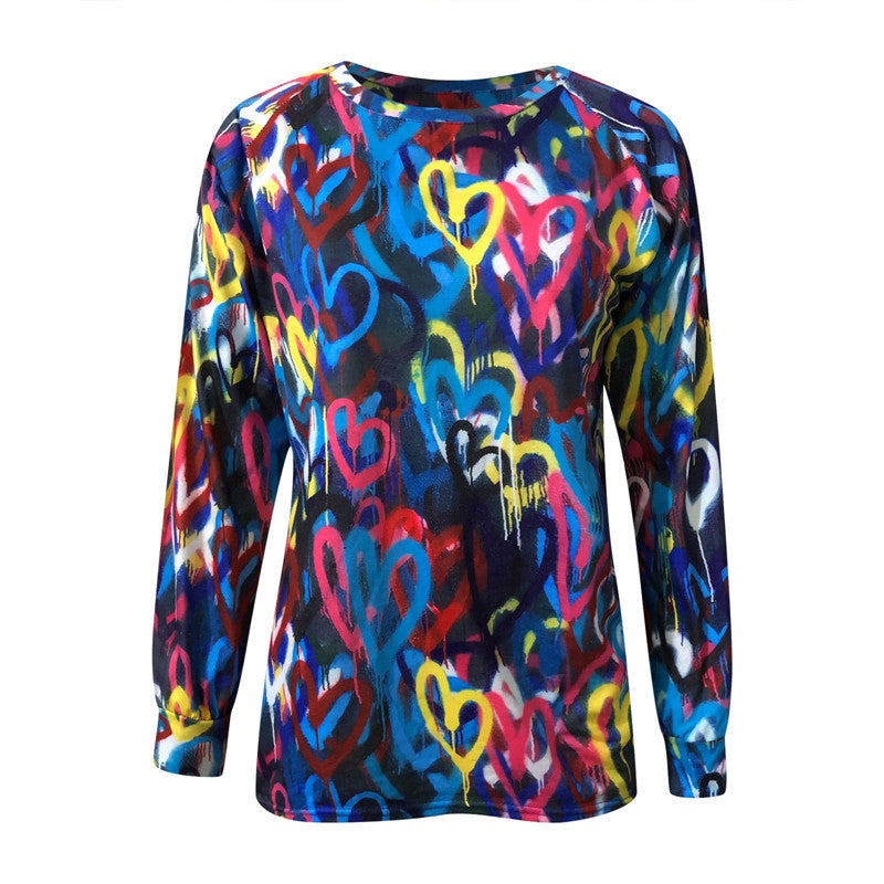 Magic Butterfly Print T-Shirts Women's Casual Thermal