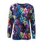 Magic Butterfly Print T-Shirts Women's Casual Thermal