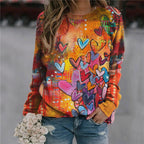 Magic Butterfly Print T-Shirts Women's Casual Thermal