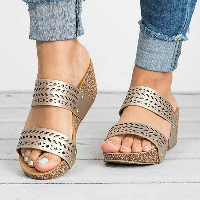 Women Wedge Sandals Big Size 43 Ladies Slippers Hover Image