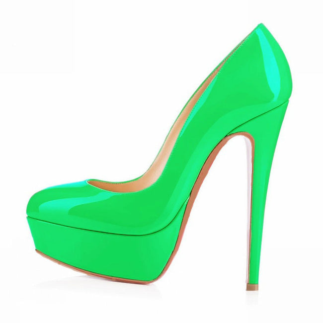 European And American Large Size High Heels Baotou Round Toe Women'S Shoes Hover Image