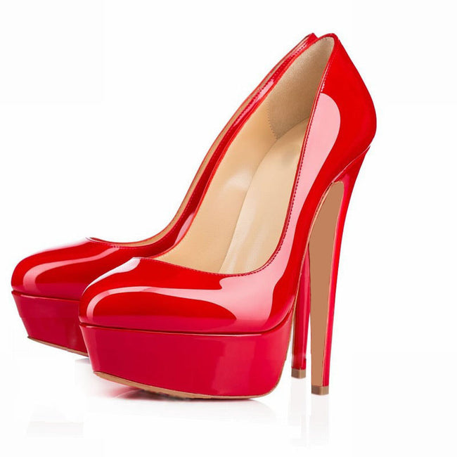 European And American Large Size High Heels Baotou Round Toe Women'S Shoes Main Image