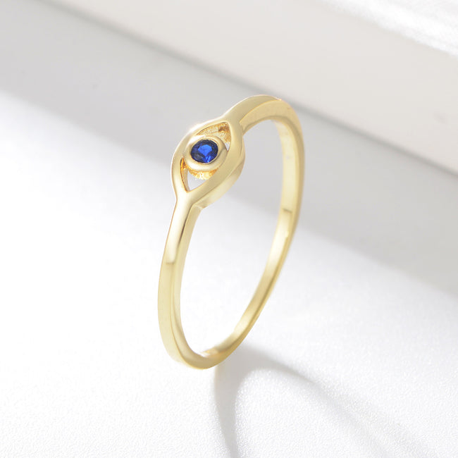 925 Sterling Silver 18K Gold Plated Evil Eye Exquisite Ring for Women Zircon Rings Jewelry Wedding Engagement Anillos Hover Image