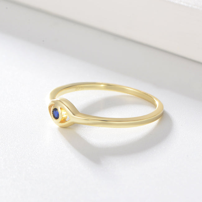 925 Sterling Silver 18K Gold Plated Evil Eye Exquisite Ring for Women Zircon Rings Jewelry Wedding Engagement Anillos Main Image