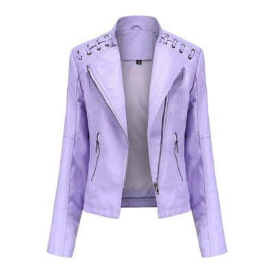 Women's Leather Jackets Women's Short Jackets Slim Thin Leather Jackets Ladies Motorcycle Suits Main Image