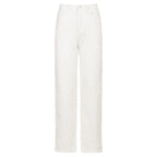 Foreign Trade New Street Trend Women's Wear Ripped Texture Jeans Wide-Leg Pants Women