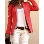 SHUJIN Fahion Langarm Candy Farben Dunne Buro Blazer Mujer Herbst Beilaufige Dunne Blazer Frauen Anzug Jacken Rosa Mantel