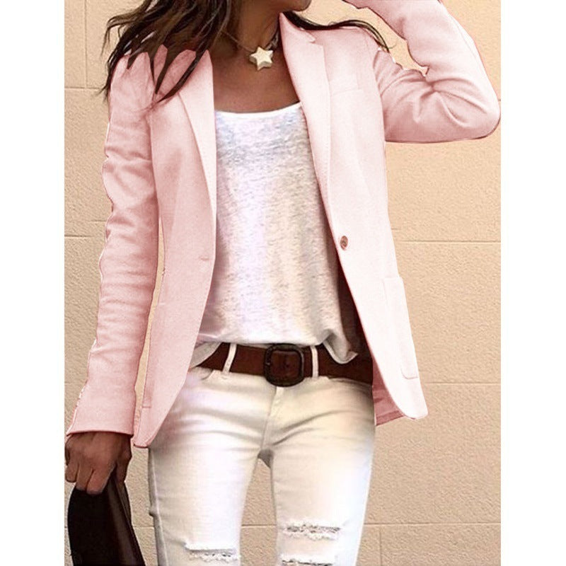 SHUJIN Fahion Langarm Candy Farben Dunne Buro Blazer Mujer Herbst Beilaufige Dunne Blazer Frauen Anzug Jacken Rosa Mantel