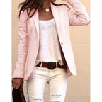 SHUJIN Fahion Langarm Candy Farben Dunne Buro Blazer Mujer Herbst Beilaufige Dunne Blazer Frauen Anzug Jacken Rosa Mantel