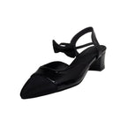 Colorblock Pointed-toe Chunky Heels With Mid-high Heels