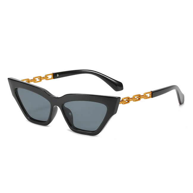 New Cat-Eye Sunglasses European And American Trend Brand Off The Same Sunglasses, Paint Chain Sunglasses Women Main Image