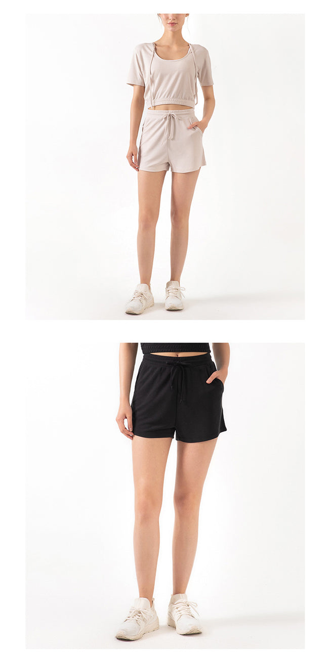 Lace Wide Loose Shorts Women HipsRunning Sports Fitness Fashion Casual Yoga Shorts Main Image