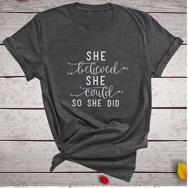 T-shirt ample pour femme à imprimé lettre, t-shirt drôle à manches courtes, hauts esthétiques