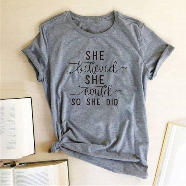 T-shirt ample pour femme à imprimé lettre, t-shirt drôle à manches courtes, hauts esthétiques
