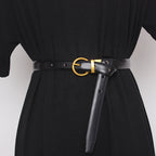 Semi Round Retro Women'S Belt, Women'S Decorative Belt, Double-Sided Cow Leather, Exquisite Versatile Waist Cover And Trousers