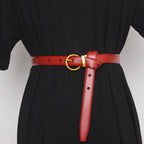 Semi Round Retro Women'S Belt, Women'S Decorative Belt, Double-Sided Cow Leather, Exquisite Versatile Waist Cover And Trousers