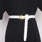 Semi Round Retro Women'S Belt, Women'S Decorative Belt, Double-Sided Cow Leather, Exquisite Versatile Waist Cover And Trousers