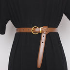 Semi Round Retro Women'S Belt, Women'S Decorative Belt, Double-Sided Cow Leather, Exquisite Versatile Waist Cover And Trousers