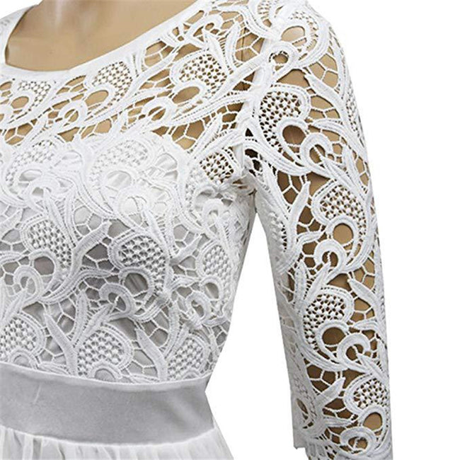 Banquet Evening Dress Five-point Sleeve Lace Chiffon Wedding Main Image