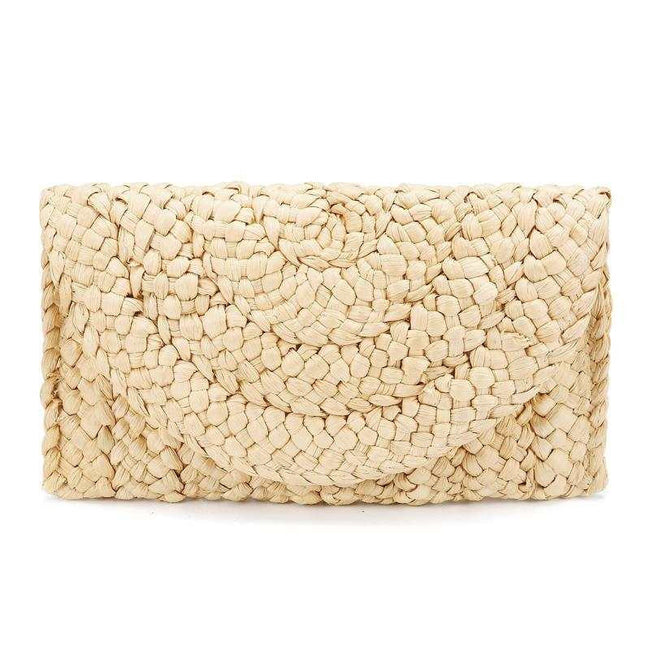 Corn Husk Clutch Straw Woven Leisure Bag Hover Image