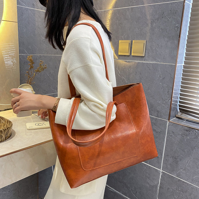 Bag Fashion Retro Simple Large Capacity Tote Bag Versatile Ins Super Fire Shoulder Bag Women''S Bag Main Image