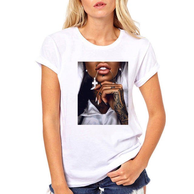 Fixsys Women T Shirt Print Tee Shirt O-Neck Tops Tees Summe Main Image