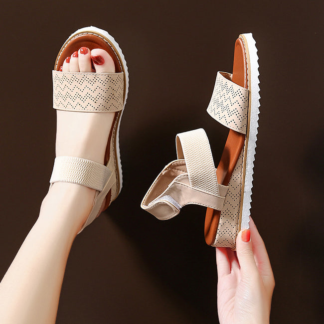 New Lightweight Wedge Heel Front And Rear Strap Sandals Women Main Image