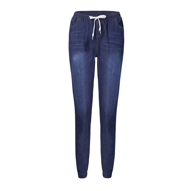 Autumn explosions Europe and the United States denim trousers tie the foot lantern jeans women Main Image