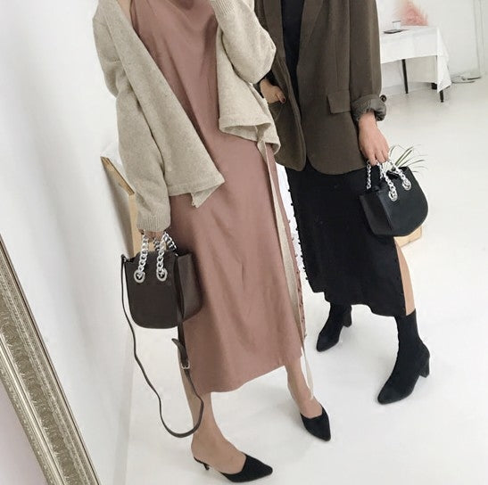 Women PU Leather Small Shoulder Bag Purse Solid Color Mini Crossbody Main Image