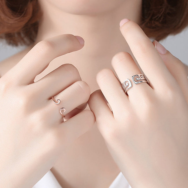 A Pair Of S925 Silver Gold Hoop Rings For Men And Women Main Image