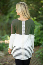 Lace Stitching Slim-fit Sweater Women