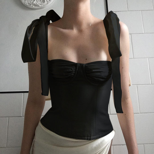 Casual Sweet T-Shirt Women Tops Fashion Regular Low Bandage Solid Bodycon Tees Club Women Streetwear Skinny T Shirts Main Image