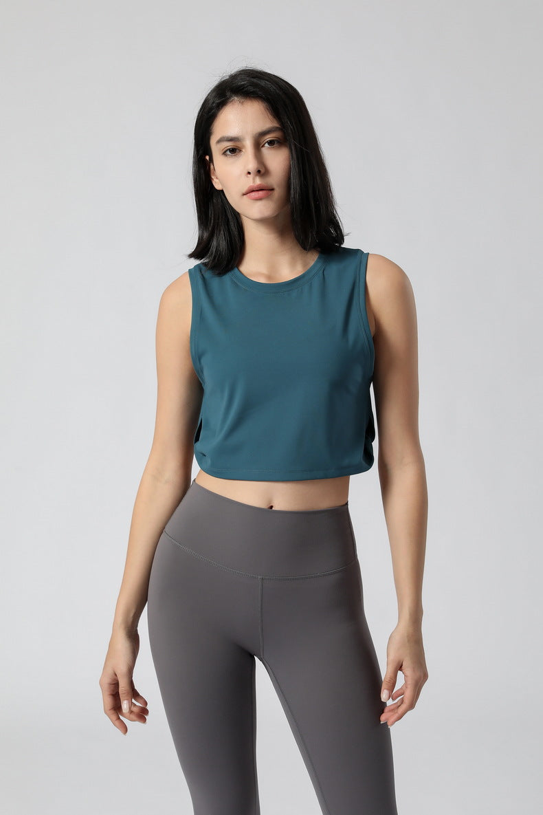 Débardeur de yoga pour femmes Europe et Amérique Gilet de fitness ample pour femmes sans coussinet de poitrine