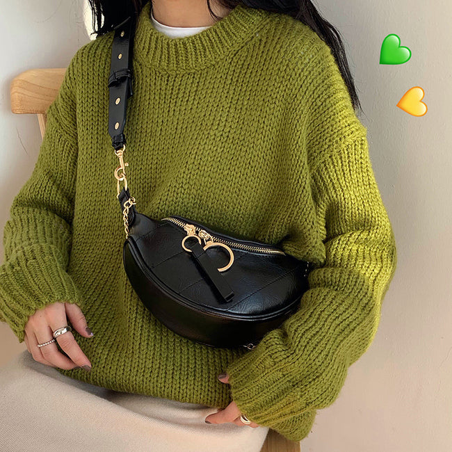autumn and winter net red new versatile waist bag women"s super hot fashionable chest bag single shoulder Crossbody fashion chain bag Main Image