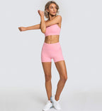 Knitted Sexy Sports Tank Top Shorts Yoga Wear Bra Fitness Suit Women