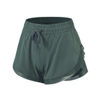 Fake Two-piece Fitness Shorts Women High Waist Stretch Tight
