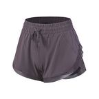 Fake Two-piece Fitness Shorts Women High Waist Stretch Tight