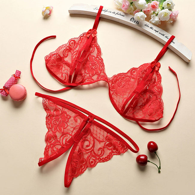 Sexy Lingerie Chiffon Underwear Sleepwear Lingerie Hot Erotic Bra G-string Garter Set Main Image