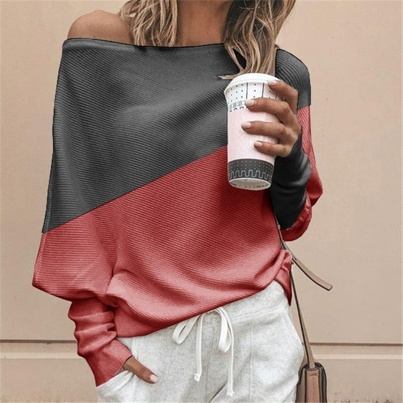 Long sleeve T-shirt with contrast stitching