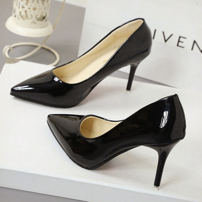 Ladies Pointed Stiletto Pumps High Heels Hover Image