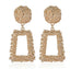 Big Vintage Earrings for Women Gold Silver Black Geometric Statement Earring Metal Earing Hanging Fashion Jewelry