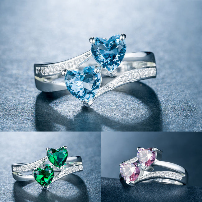 Wholesale of Platinum-plated Copper Rings Jewelry with Zircon Rings Hover Image