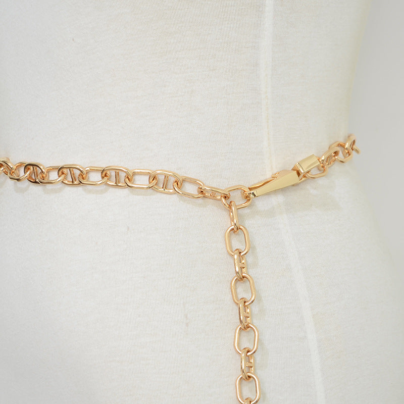 Women's Casual Gold Electroplated Metal Waist Chain