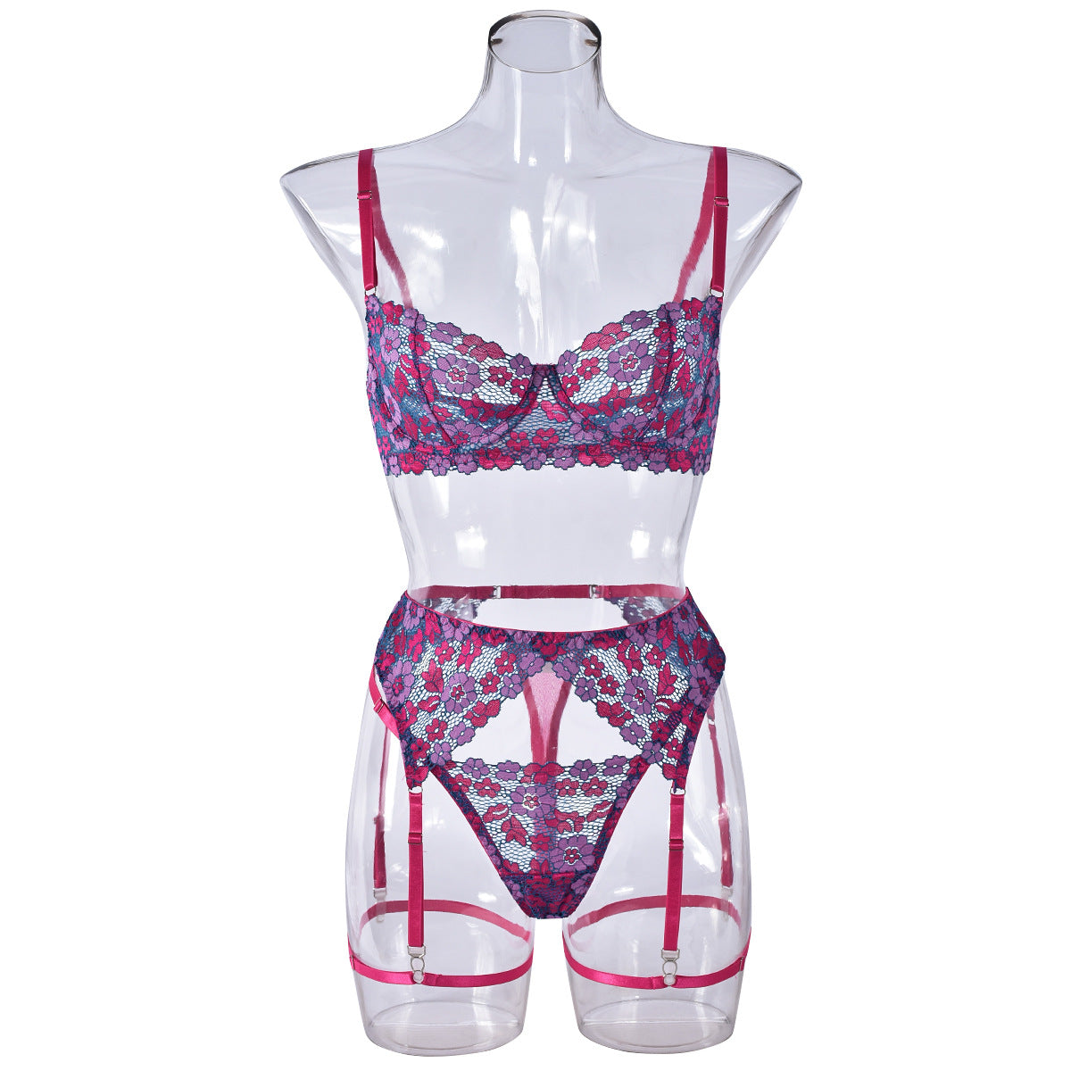 Women's Contrast Color Fashion Embroidered Bikini