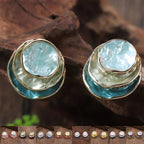 Ins Three-colored Painting Round Earrings Fashion Elegant Versatile Geometric Earrings For Women Jewelry